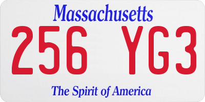 MA license plate 256YG3