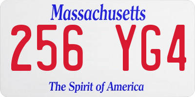 MA license plate 256YG4