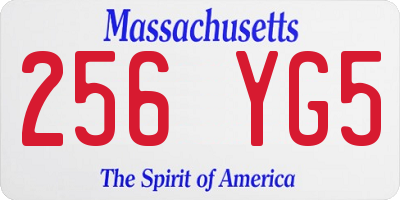 MA license plate 256YG5