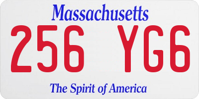 MA license plate 256YG6