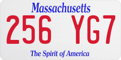 MA license plate 256YG7