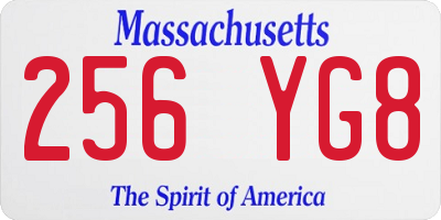 MA license plate 256YG8