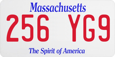 MA license plate 256YG9