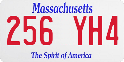 MA license plate 256YH4