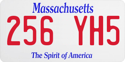 MA license plate 256YH5