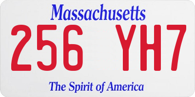 MA license plate 256YH7