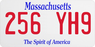 MA license plate 256YH9