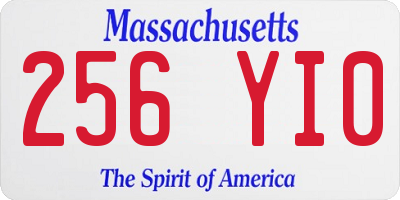 MA license plate 256YI0