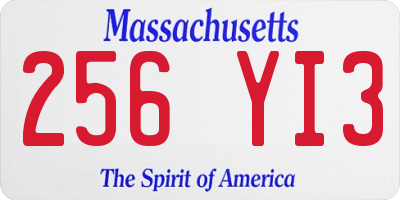 MA license plate 256YI3