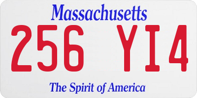 MA license plate 256YI4