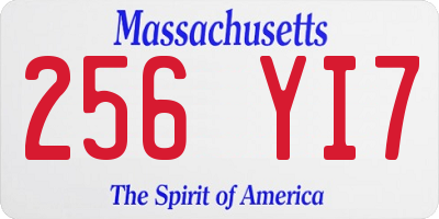 MA license plate 256YI7