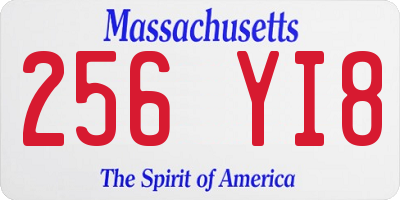 MA license plate 256YI8