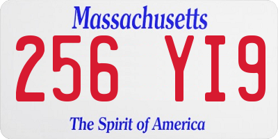 MA license plate 256YI9
