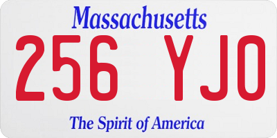 MA license plate 256YJ0