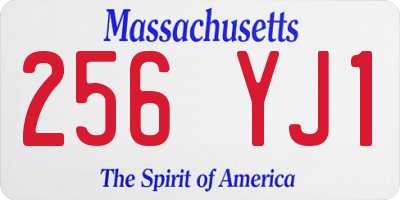 MA license plate 256YJ1