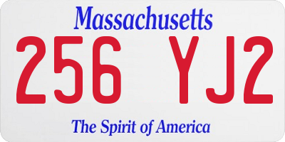 MA license plate 256YJ2