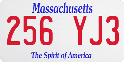 MA license plate 256YJ3