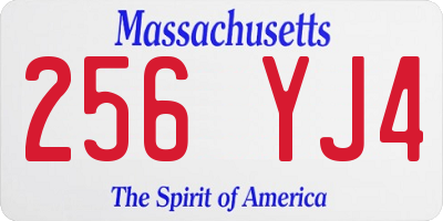MA license plate 256YJ4