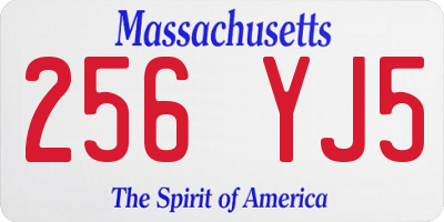 MA license plate 256YJ5