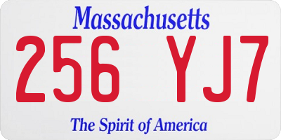 MA license plate 256YJ7