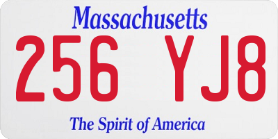 MA license plate 256YJ8