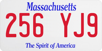 MA license plate 256YJ9