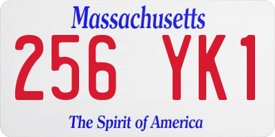 MA license plate 256YK1