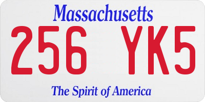 MA license plate 256YK5