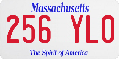 MA license plate 256YL0