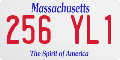 MA license plate 256YL1
