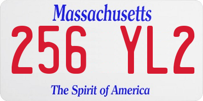 MA license plate 256YL2