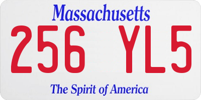 MA license plate 256YL5