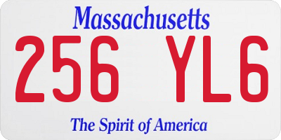 MA license plate 256YL6