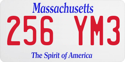 MA license plate 256YM3