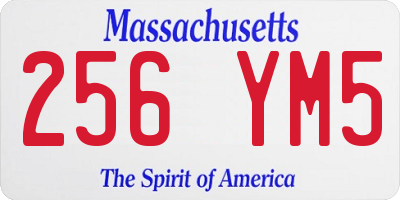 MA license plate 256YM5