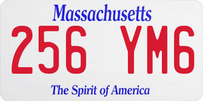 MA license plate 256YM6