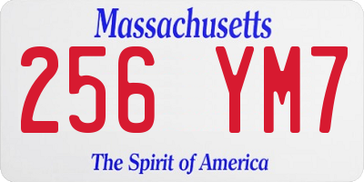 MA license plate 256YM7