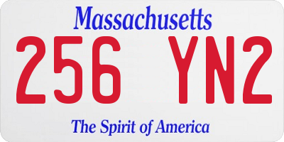 MA license plate 256YN2