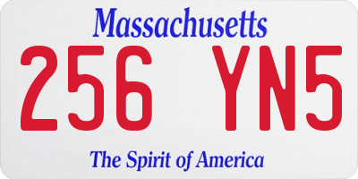 MA license plate 256YN5