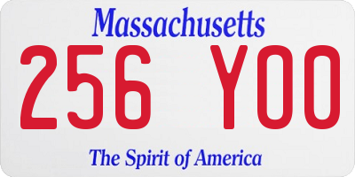 MA license plate 256YO0