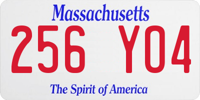 MA license plate 256YO4
