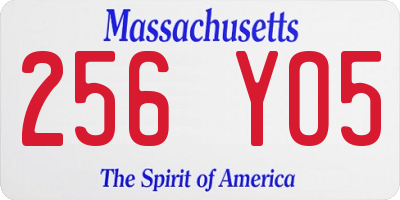 MA license plate 256YO5
