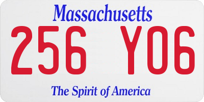 MA license plate 256YO6