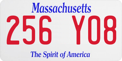 MA license plate 256YO8