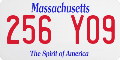 MA license plate 256YO9
