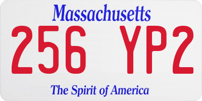 MA license plate 256YP2