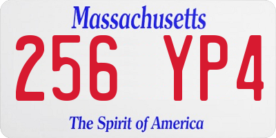 MA license plate 256YP4