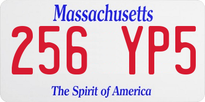 MA license plate 256YP5