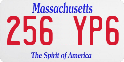 MA license plate 256YP6