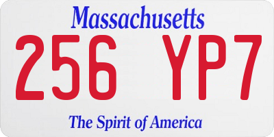 MA license plate 256YP7
